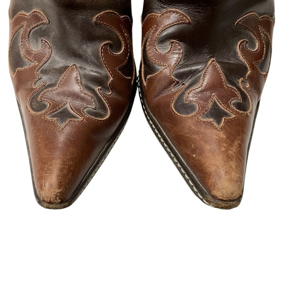 Donald J. Pliner Two-Tone Brown Ankle Boots size 8.5 - Picture 7 of 12